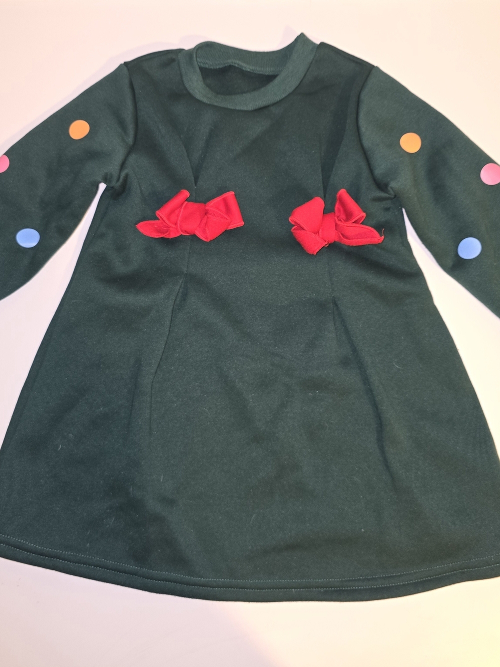 4t Christmas Dress with Red Bows